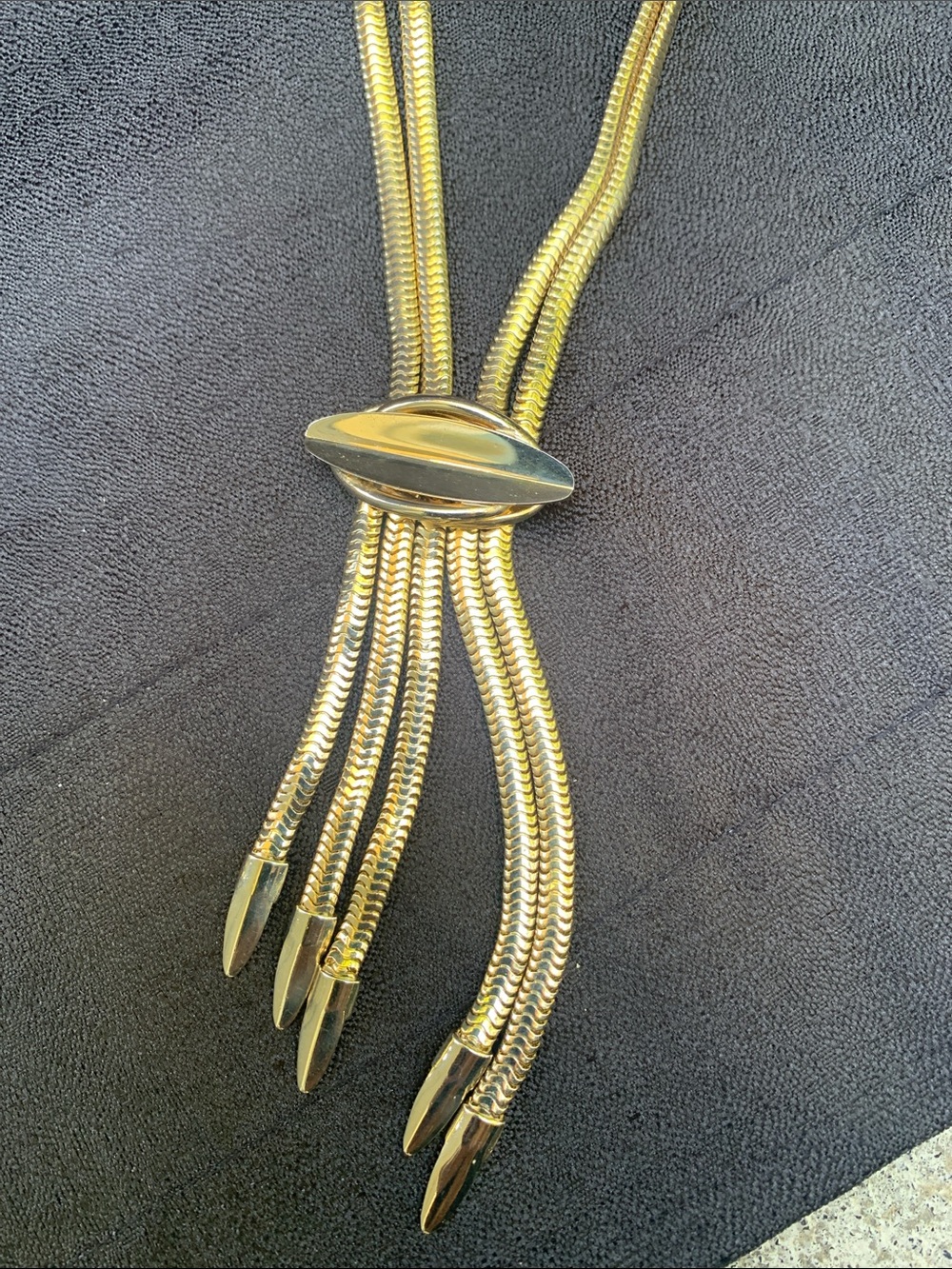 Vintage Art Deco Gold Tone Necklace